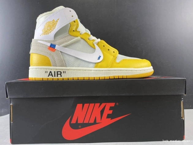 Reps LUCY NRG Off-White Dark Jordan Powder White AQ0818-149 x Yellow-Cone Air 1 0717